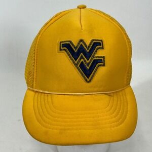 Vintage West Virginia Mountaineers Trucker Hat Capital Gold Mesh Snapback Cap